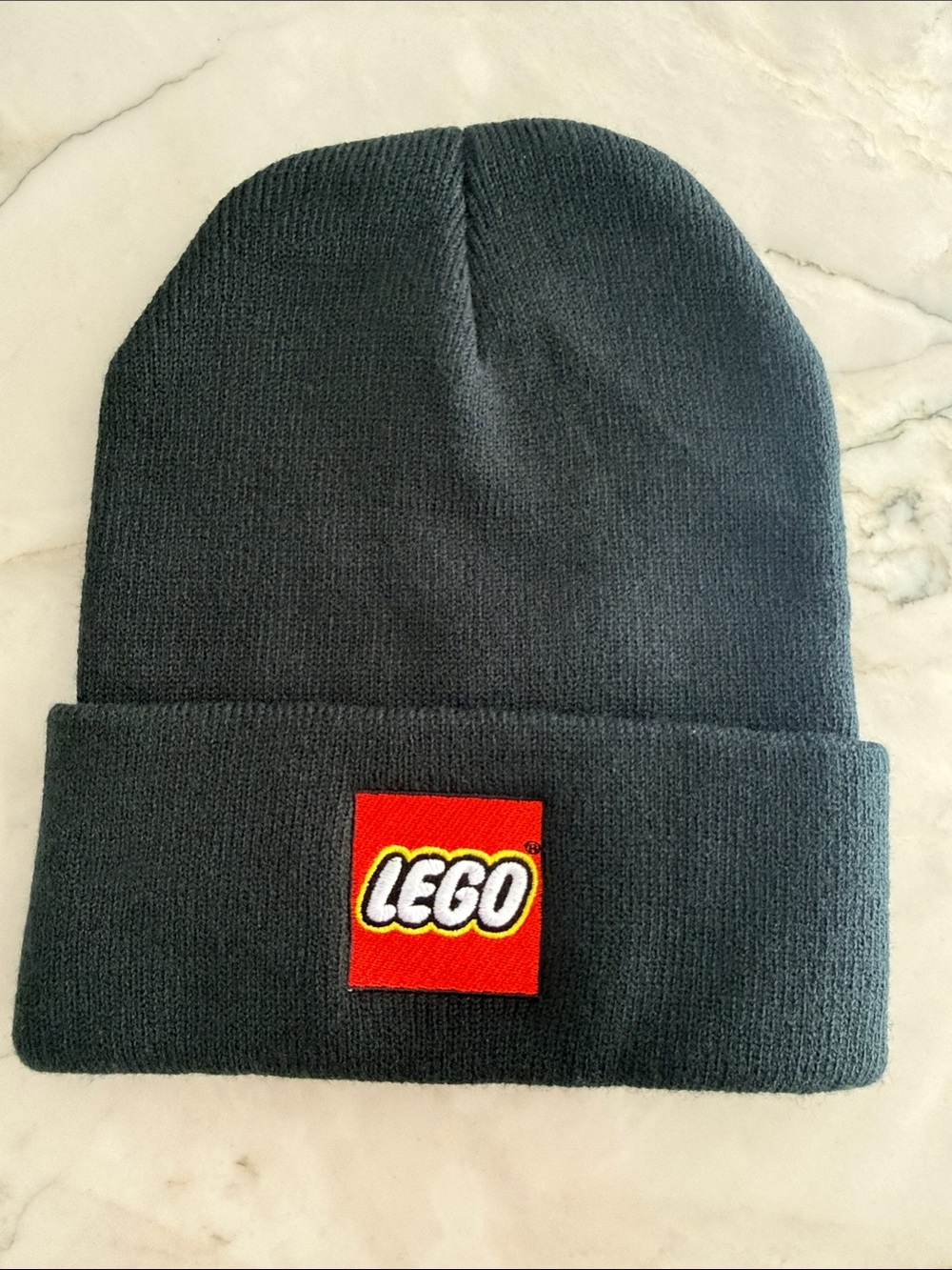 Lego Black Knit Beanie with Red Logo Patch- authentic branding NEW never worn